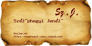 Széphegyi Jenő névjegykártya