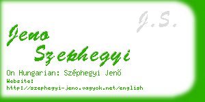 jeno szephegyi business card