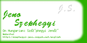 jeno szephegyi business card